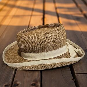 Mariam Lefcourt Straw Hat Ribbon Trim